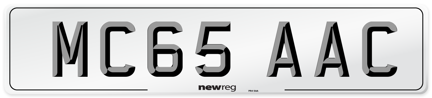 MC65 AAC Number Plate from New Reg